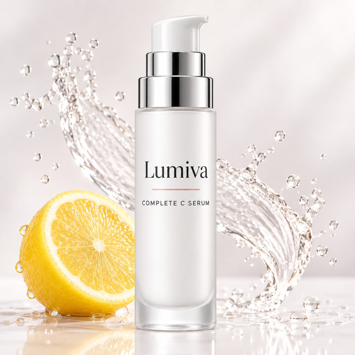Lumiva Complete C Serum with lemon and water splash