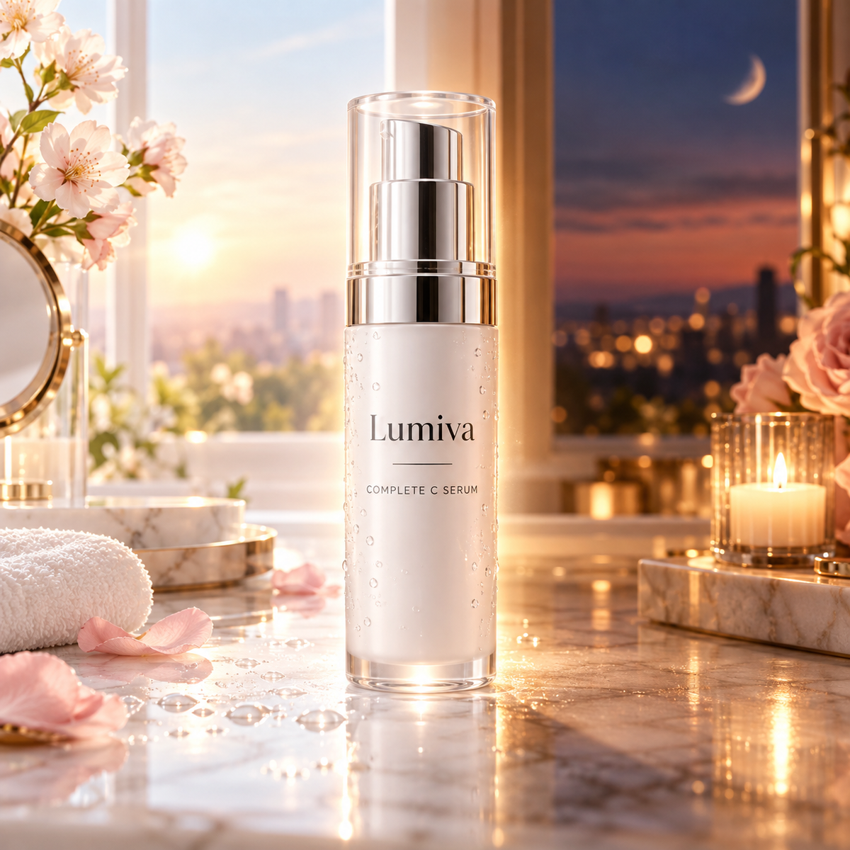 Lumiva Complete C Serum day and night skincare ritual
